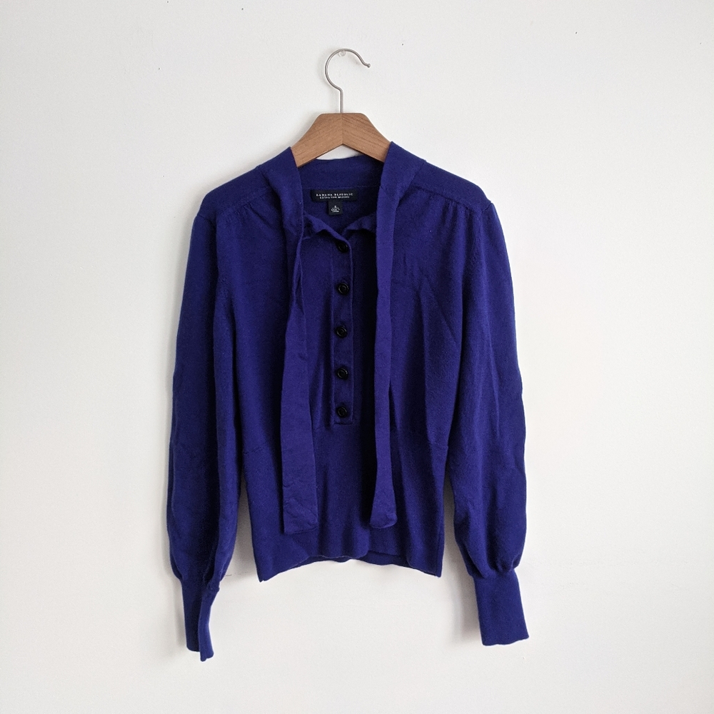 Banana Republic Extra Fine Merino Pullover Sweater Size S Loyal Blue.